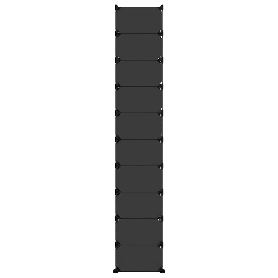 Shoe Rack Black 44x32x174 cm PP