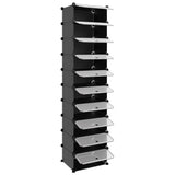 Shoe Rack Black 44x32x174 cm PP - Rear View