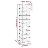 Shoe Rack Black 44x32x174 cm PP