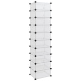 Shoe Rack Transparent 44x32x174 cm PP - Front View