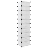 Shoe Rack Transparent 44x32x174 cm PP - 45-Degree Angle