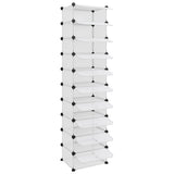Shoe Rack Transparent 44x32x174 cm PP - Rear View