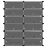 Shoe Rack Black 94.5x36.5x106 cm PP - Side View