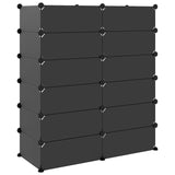 Shoe Rack Black 94.5x36.5x106 cm PP - 45-Degree Angle