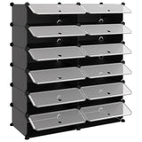 Shoe Rack Black 94.5x36.5x106 cm PP - Rear View