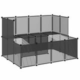 Small Animal Cage Black 143x107x93 cm PP and Steel - Front View