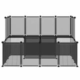Small Animal Cage Black 143x107x93 cm PP and Steel - Side View