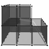 Small Animal Cage Black 143x107x93 cm PP and Steel - Top-Down View