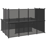 Small Animal Cage Black 143x107x93 cm PP and Steel - 45-Degree Angle