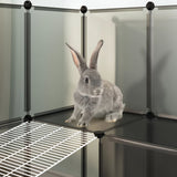 Small Animal Cage Black 143x107x93 cm PP and Steel - Close-Up Angle