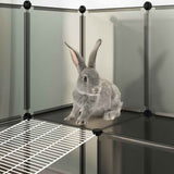 Small Animal Cage Black 143x107x93 cm PP and Steel - Low Angle