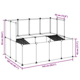Small Animal Cage Black 143x107x93 cm PP and Steel
