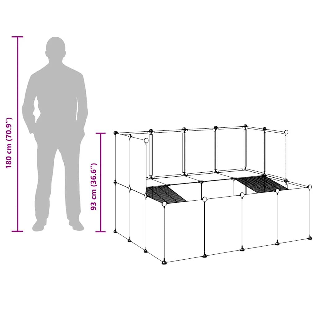 Small Animal Cage Black 143x107x93 cm PP and Steel