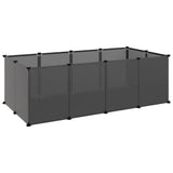 Small Animal Cage Black 144x74x46.5 cm PP and Steel - Front View