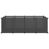 Small Animal Cage Black 144x74x46.5 cm PP and Steel - Side View