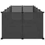 Small Animal Cage Black 144x74x46.5 cm PP and Steel - Top-Down View