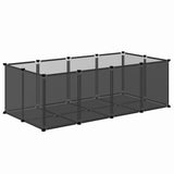 Small Animal Cage Black 144x74x46.5 cm PP and Steel - 45-Degree Angle