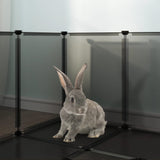 Small Animal Cage Black 144x74x46.5 cm PP and Steel - Rear View