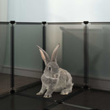Small Animal Cage Black 144x74x46.5 cm PP and Steel - Low Angle