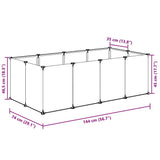 Small Animal Cage Black 144x74x46.5 cm PP and Steel