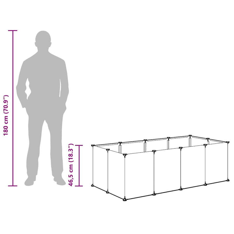 Small Animal Cage Black 144x74x46.5 cm PP and Steel