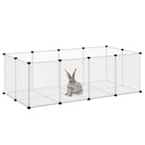 Small Animal Cage Transparent 144x74x46.5 cm PP and Steel - Rear View