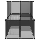 Small Animal Cage Black 142x74x93 cm PP and Steel - Side View