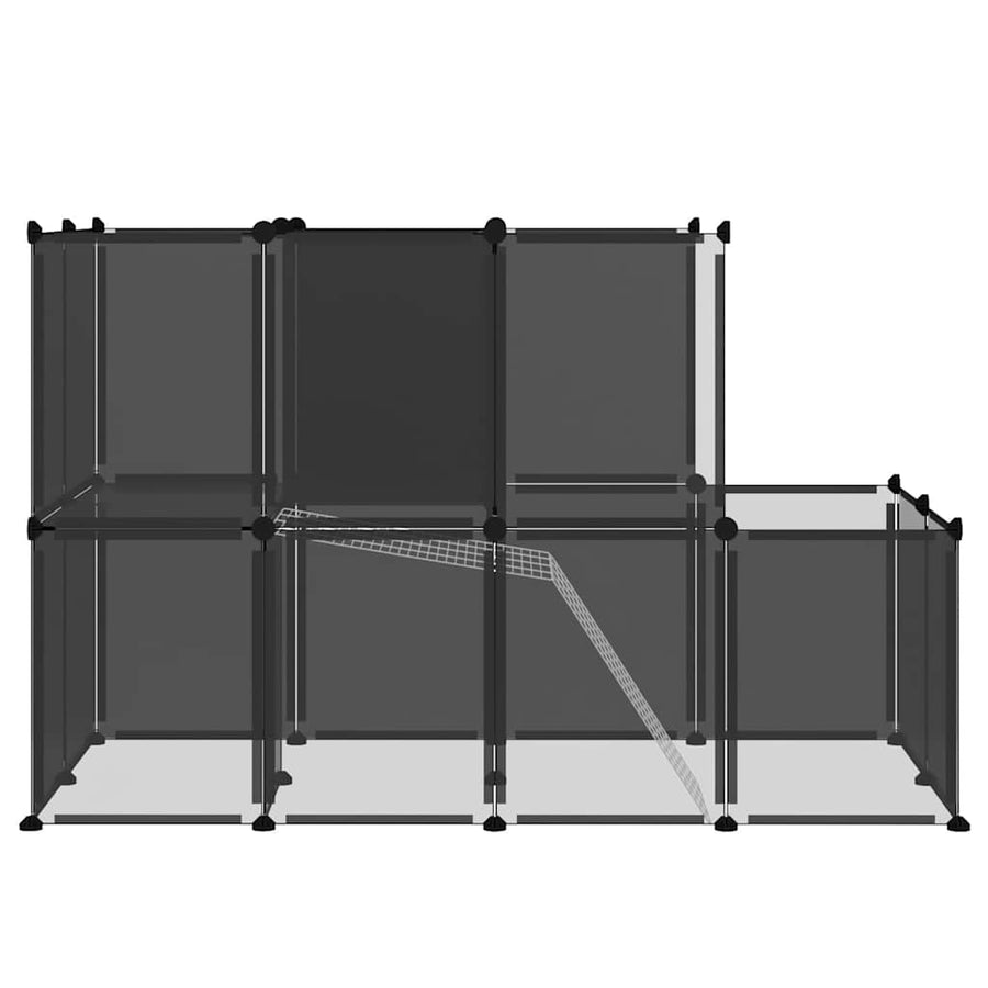Small Animal Cage Black 142x74x93 cm PP and Steel