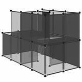 Small Animal Cage Black 142x74x93 cm PP and Steel - 45-Degree Angle