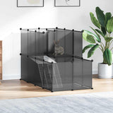 Small Animal Cage Black 142x74x93 cm PP and Steel