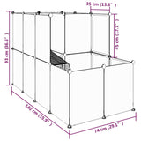 Small Animal Cage Transparent 142x74x93 cm PP and Steel - Low Angle