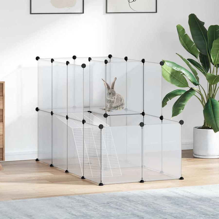 Small Animal Cage Transparent 142x74x93 cm PP and Steel