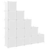 Cube Storage Cabinet for Kids with 15 Cubes White PP - 45-Degree Angle