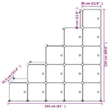 Cube Storage Cabinet for Kids with 15 Cubes White PP - Low Angle