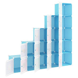 Cube Storage Cabinet for Kids with 15 Cubes Blue PP - Rear View
