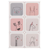 Cube Storage Cabinet for Kids with 6 Cubes Pink PP - Side View