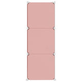 Cube Storage Cabinet for Kids with 6 Cubes Pink PP - Top-Down View