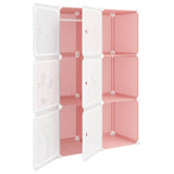 Cube Storage Cabinet for Kids with 6 Cubes Pink PP - Rear View