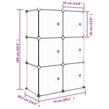 Cube Storage Cabinet for Kids with 6 Cubes Pink PP - Low Angle
