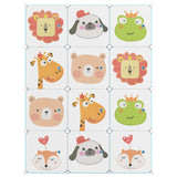 Cube Storage Cabinet for Kids with 12 Cubes Green PP - Side View