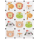 Cube Storage Cabinet for Kids with 12 Cubes Pink PP - Side View