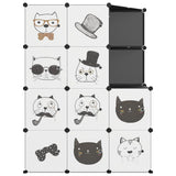Cube Storage Cabinet for Kids with 10 Cubes Black PP