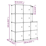 Cube Storage Cabinet for Kids with 10 Cubes Black PP