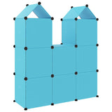 Cube Storage Cabinet for Kids with 8 Cubes Blue PP - 45-Degree Angle