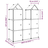 Cube Storage Cabinet for Kids with 8 Cubes Blue PP