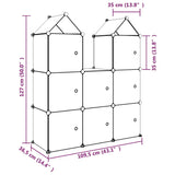 Cube Storage Cabinet for Kids with 8 Cubes Blue PP - Low Angle