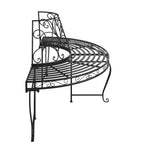 Half Round Tree Bench 2 pcs ?60 cm Black Steel