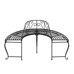 Half Round Tree Bench 2 pcs ?60 cm Black Steel