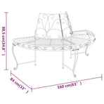 Half Round Tree Bench 2 pcs ?60 cm Black Steel