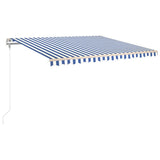 Automatic Retractable Awning 400x300 cm Blue and White - Front View